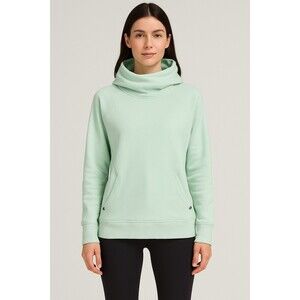 Lululemon Scuba Funnel Neck Hoodie Mint Green Size 8 Logo Side Zip Pockets